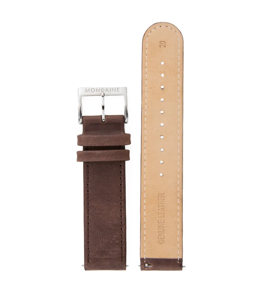 Mondaine cinturino pelle marrone 20 mm easy click