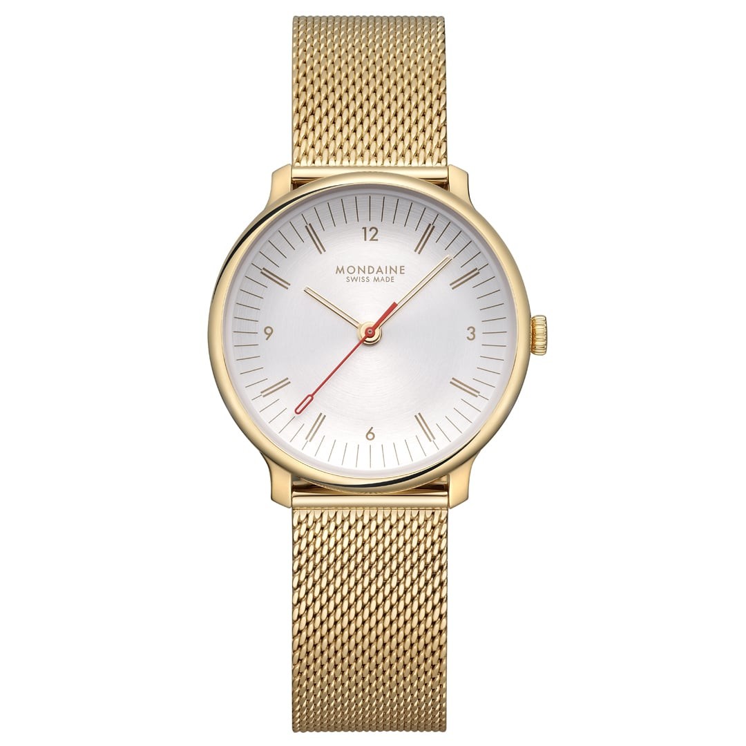 Mondaine Doppio Oro Mesh 33mm orologio donna