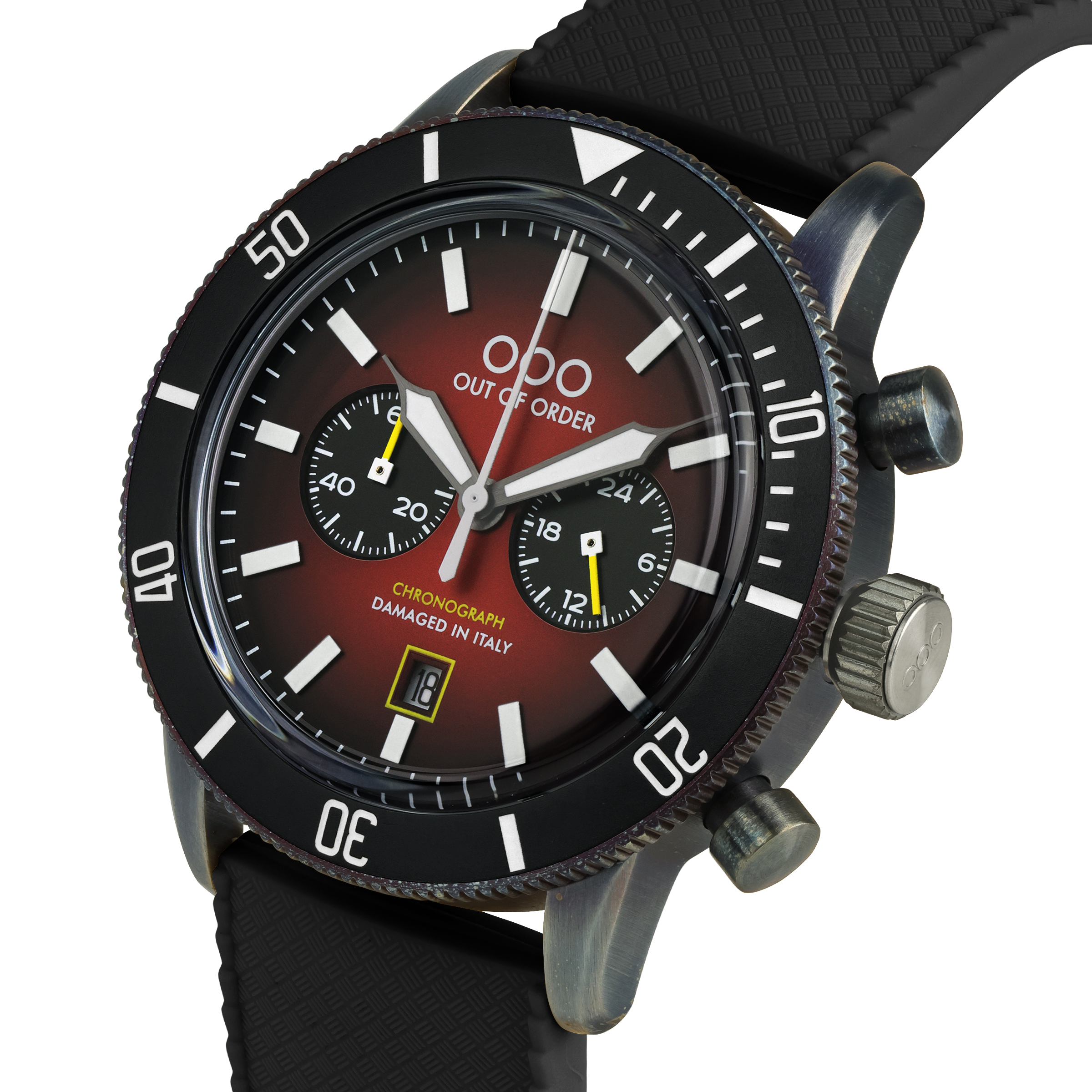 Out Of Order Pilot Red orologio cronografo 43 mm silicone
