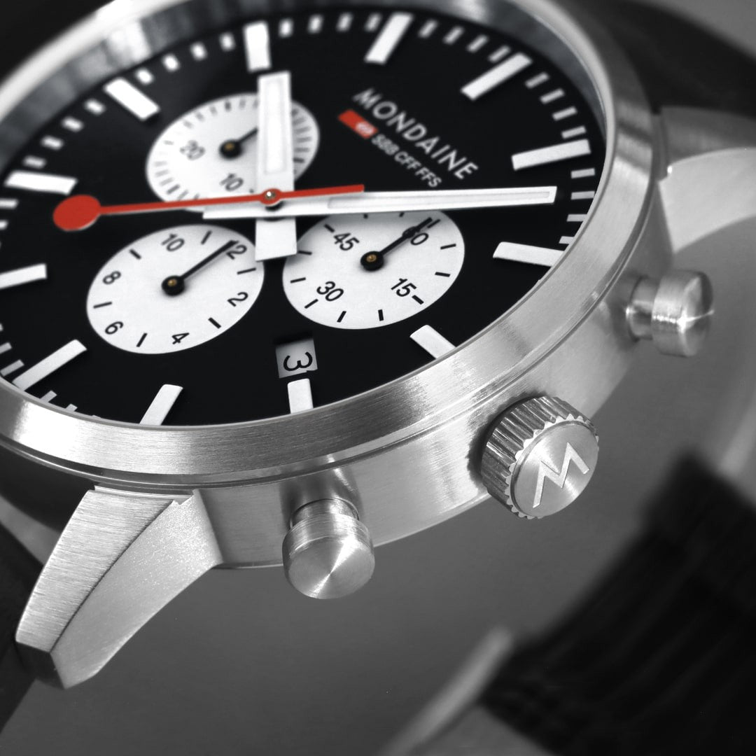 Mondaine Neo Cronografo Nero 41mm orologio zaffiro