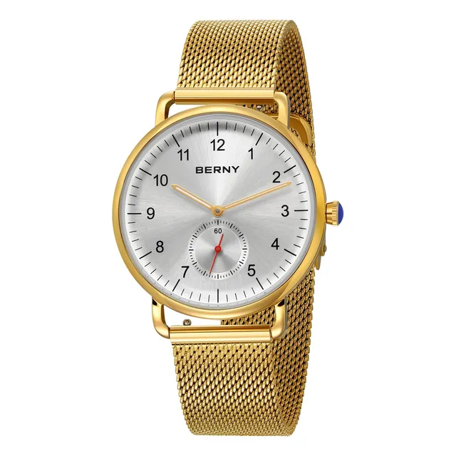 Berny Orologio Unisex Argento Dorato Quarzo Elegante