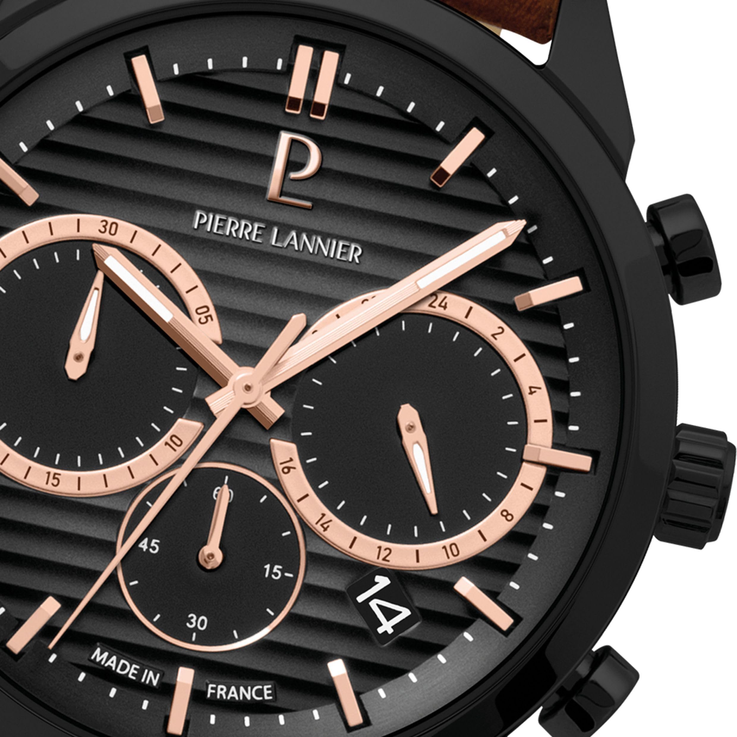 Pierre Lannier Monarck cronografo quarzo 43 mm pelle