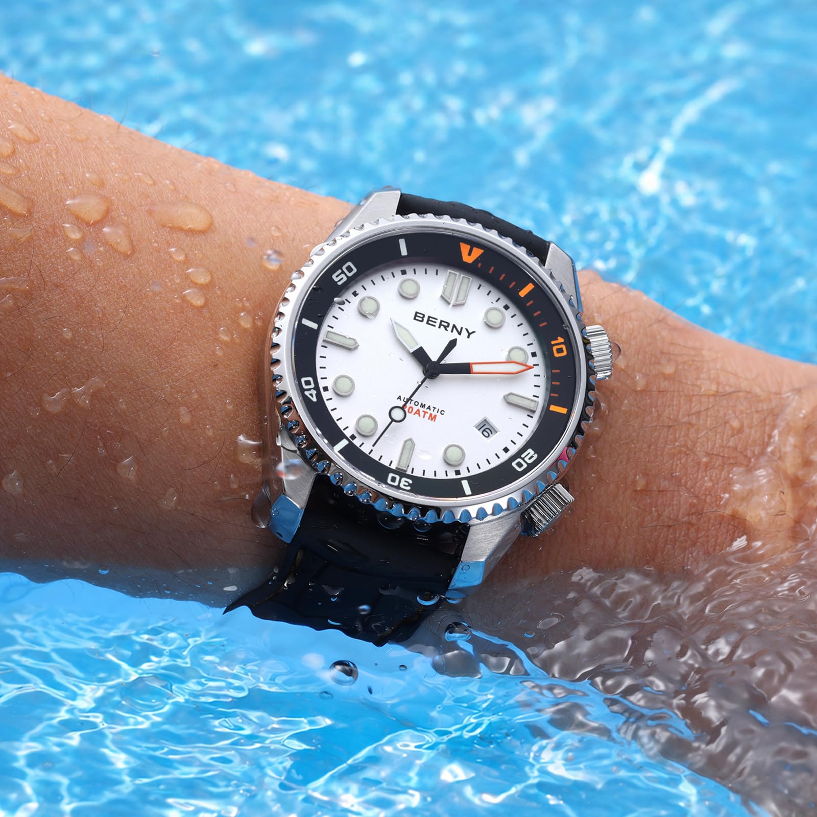 Berny Diver Miyota 8215 orologio automatico bianco