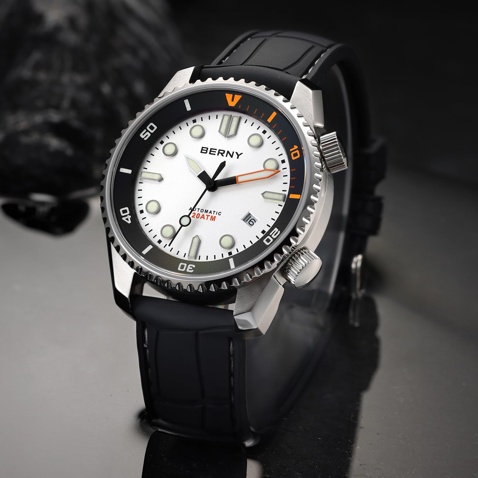 Berny Diver Miyota 8215 orologio automatico bianco