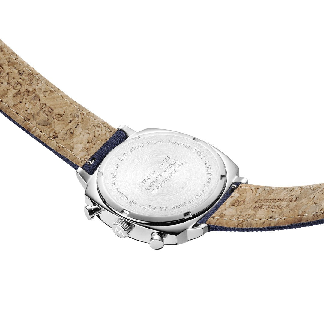 Mondaine Grand Cushion cronografo 41 mm blu