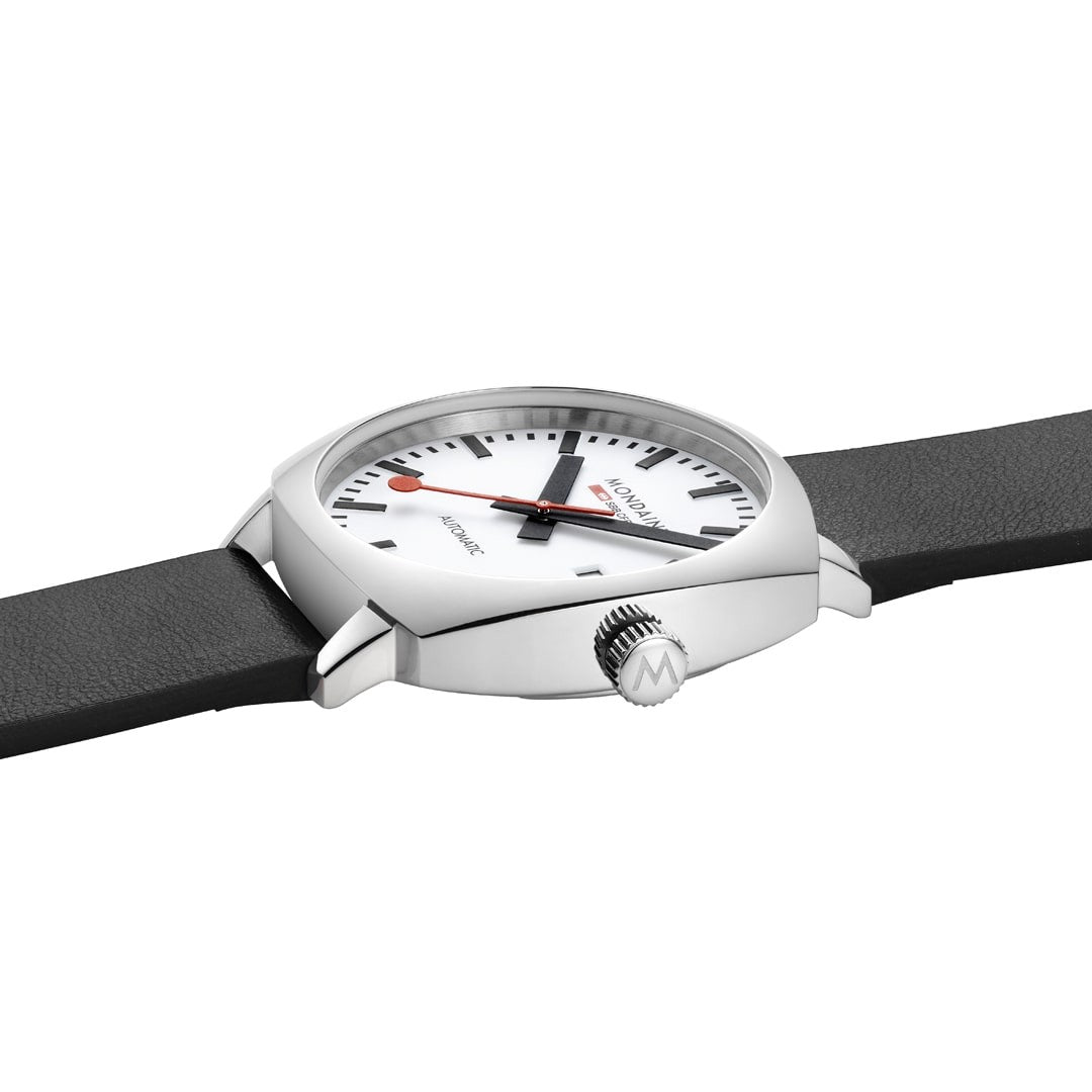 Mondaine Cushion 39mm orologio automatico ecopelle