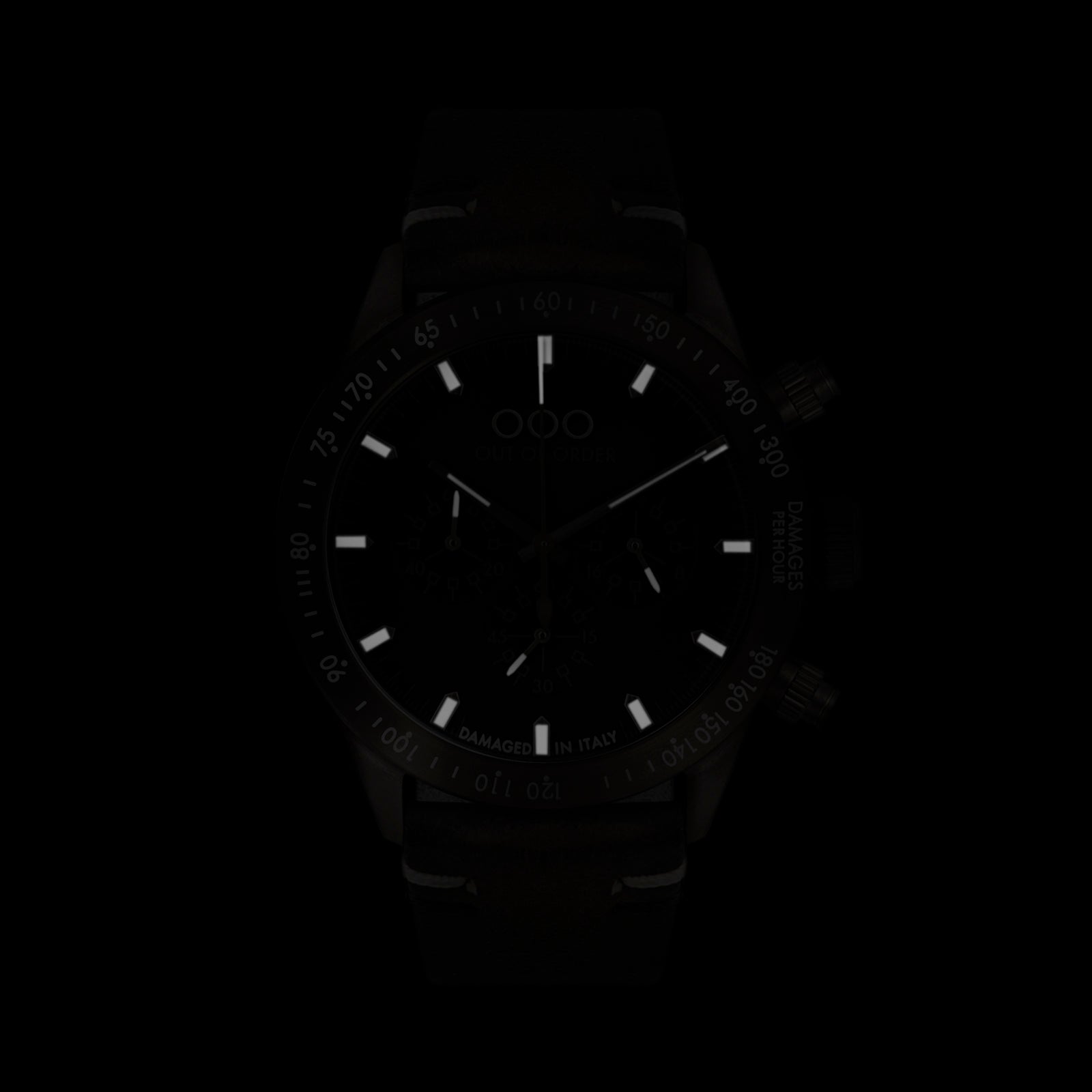 Out Of Order Bronzo Cronografo Quarzo 42mm Nero Pelle
