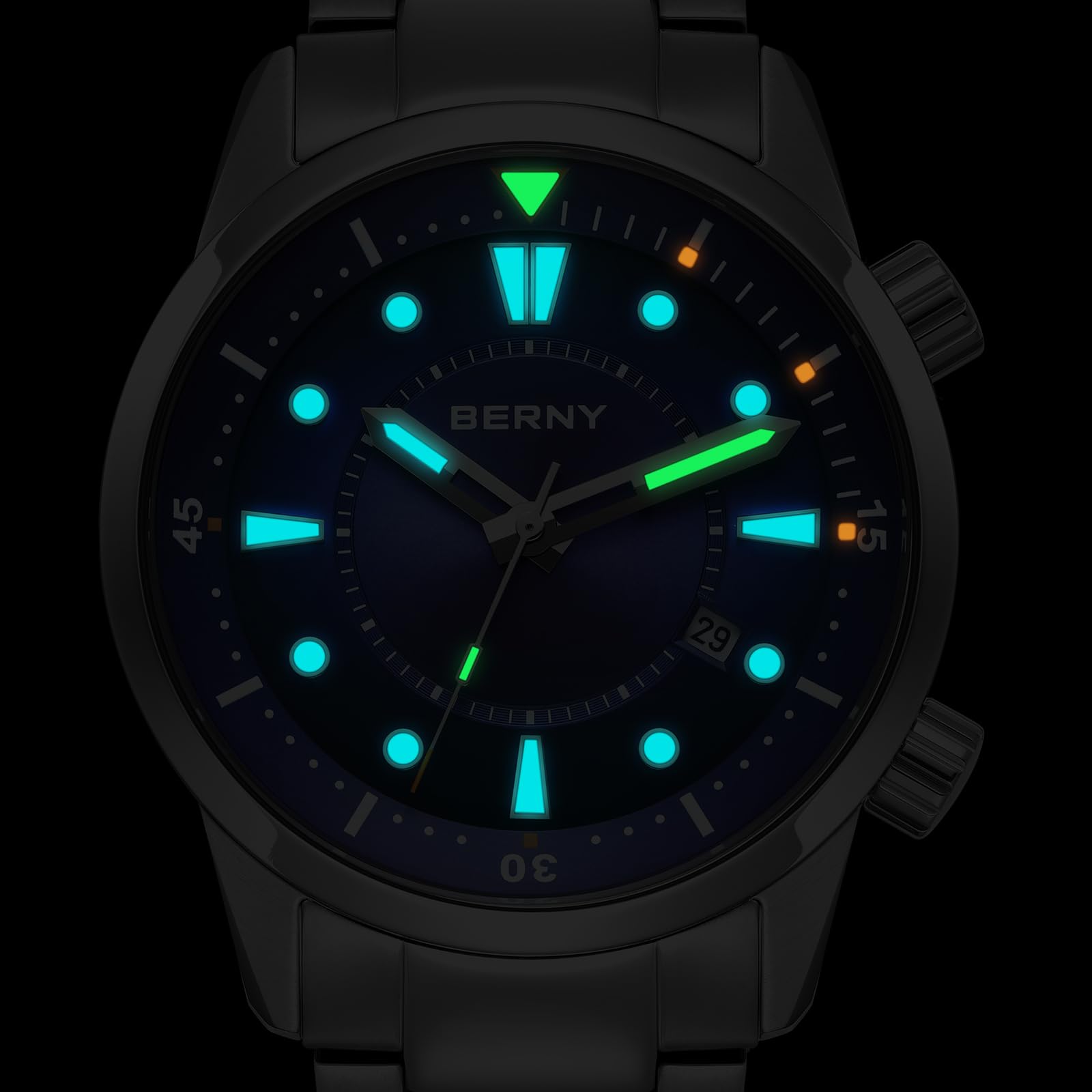 Berny Diver Collection orologio automatico blu 200 m