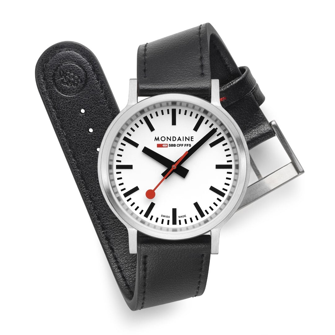 Mondaine Stop2go orologio bianco backlight 41 mm