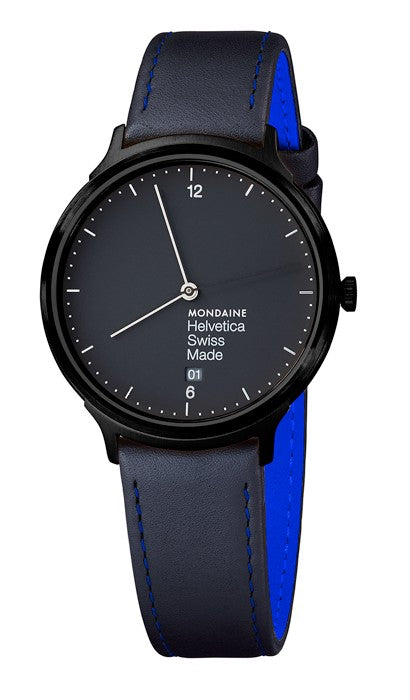 Mondaine Helvetica No1 New York 38 mm Orologio Pelle