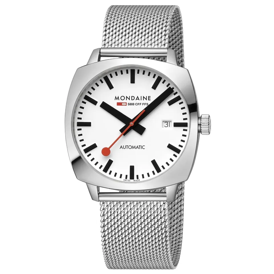 Mondaine Cushion Orologio Automatico 39 mm Acciaio