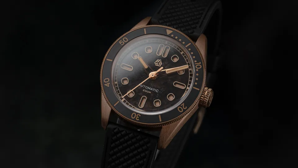 Selten Salvage Bronze Wood Rot orologio bronzo