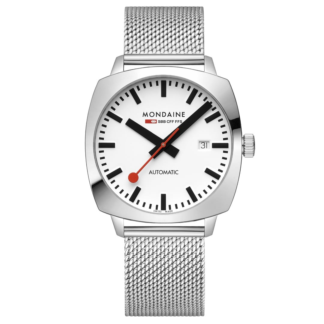Mondaine Cushion Orologio Automatico 39 mm Acciaio