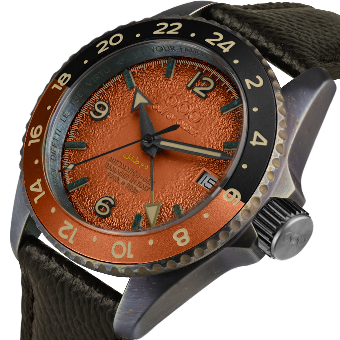 Out Of Order Trecento Vitamin C orologio GMT 40 mm arancione