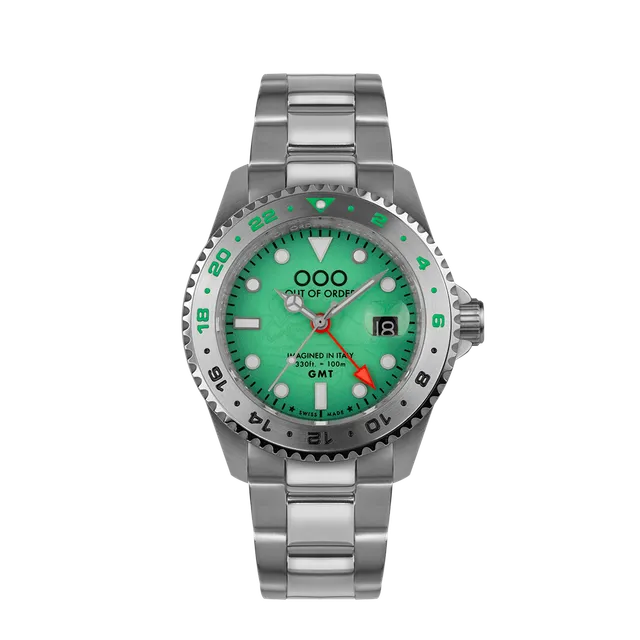 Out Of Order Casanova Venezia orologio GMT quarzo 44 mm verde