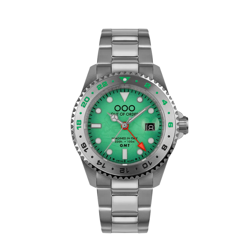 Out Of Order Casanova Venezia orologio GMT quarzo 44 mm verde