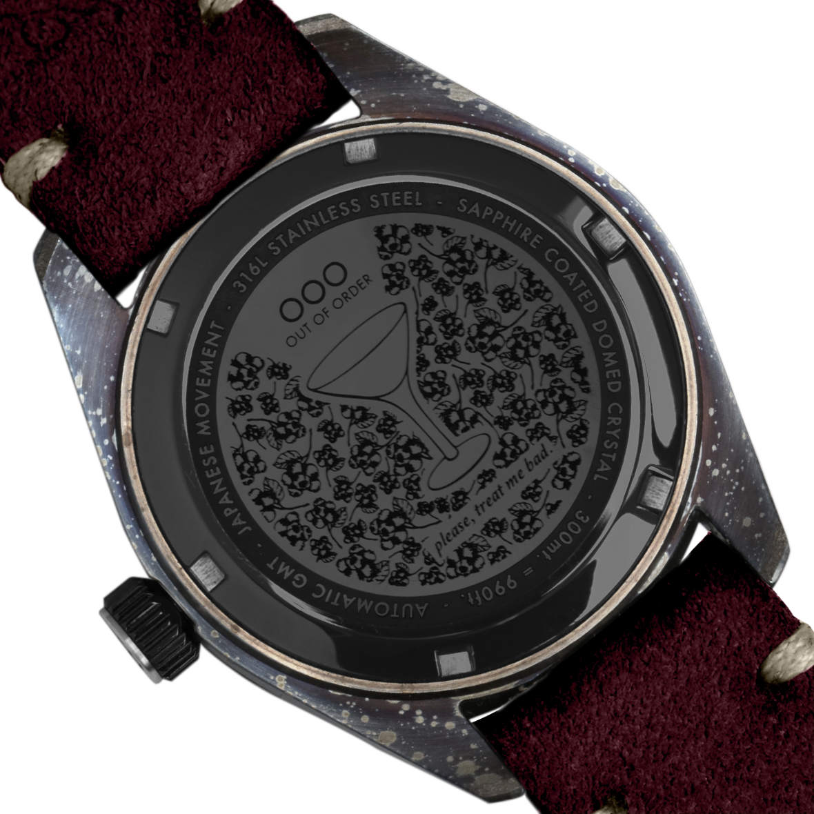 Out Of Order Cosmopolitan GMT Orologio 40mm Pelle Rosa