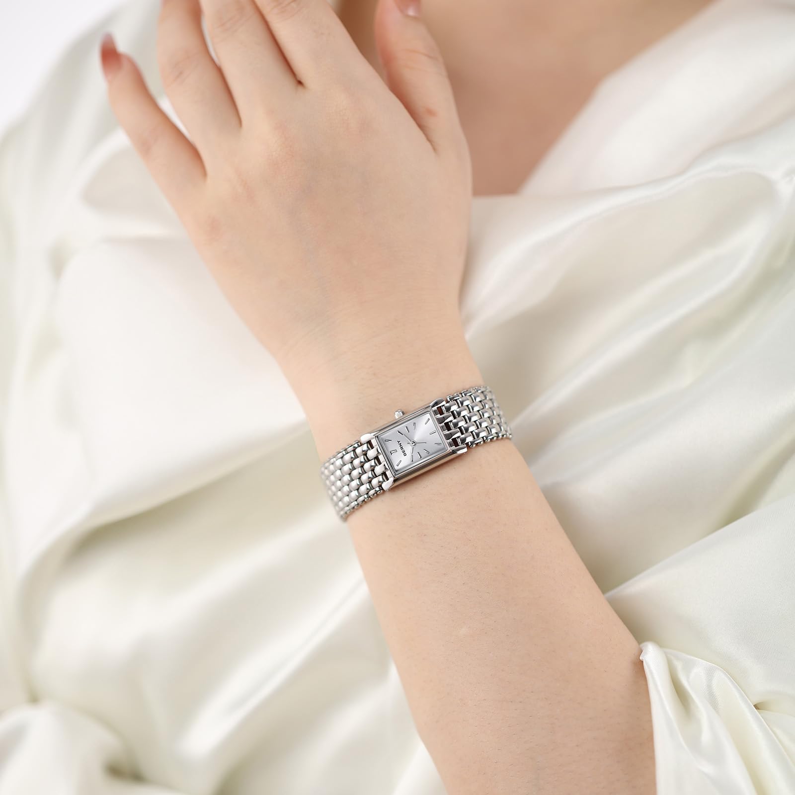 Berny orologio quarzo donna acciaio bianco piccolo