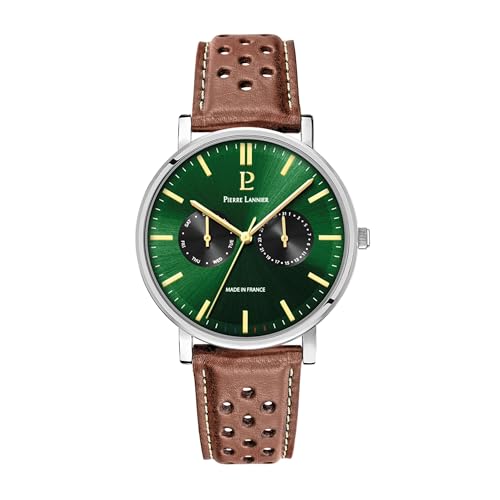 Pierre Lannier Essential orologio quadrante argento pelle verde