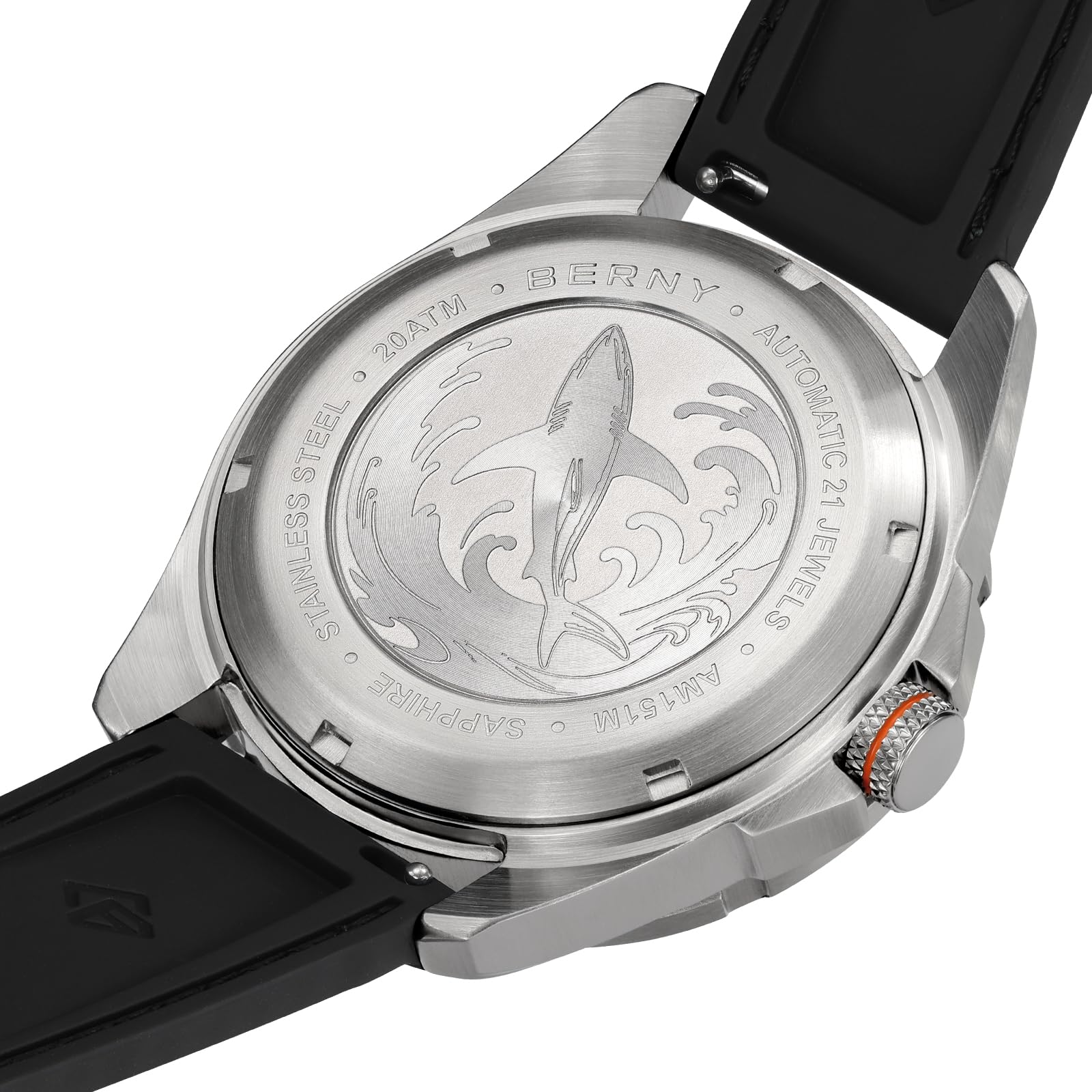 Berny Diver orologio automatico uomo bianco zaffiro 200M