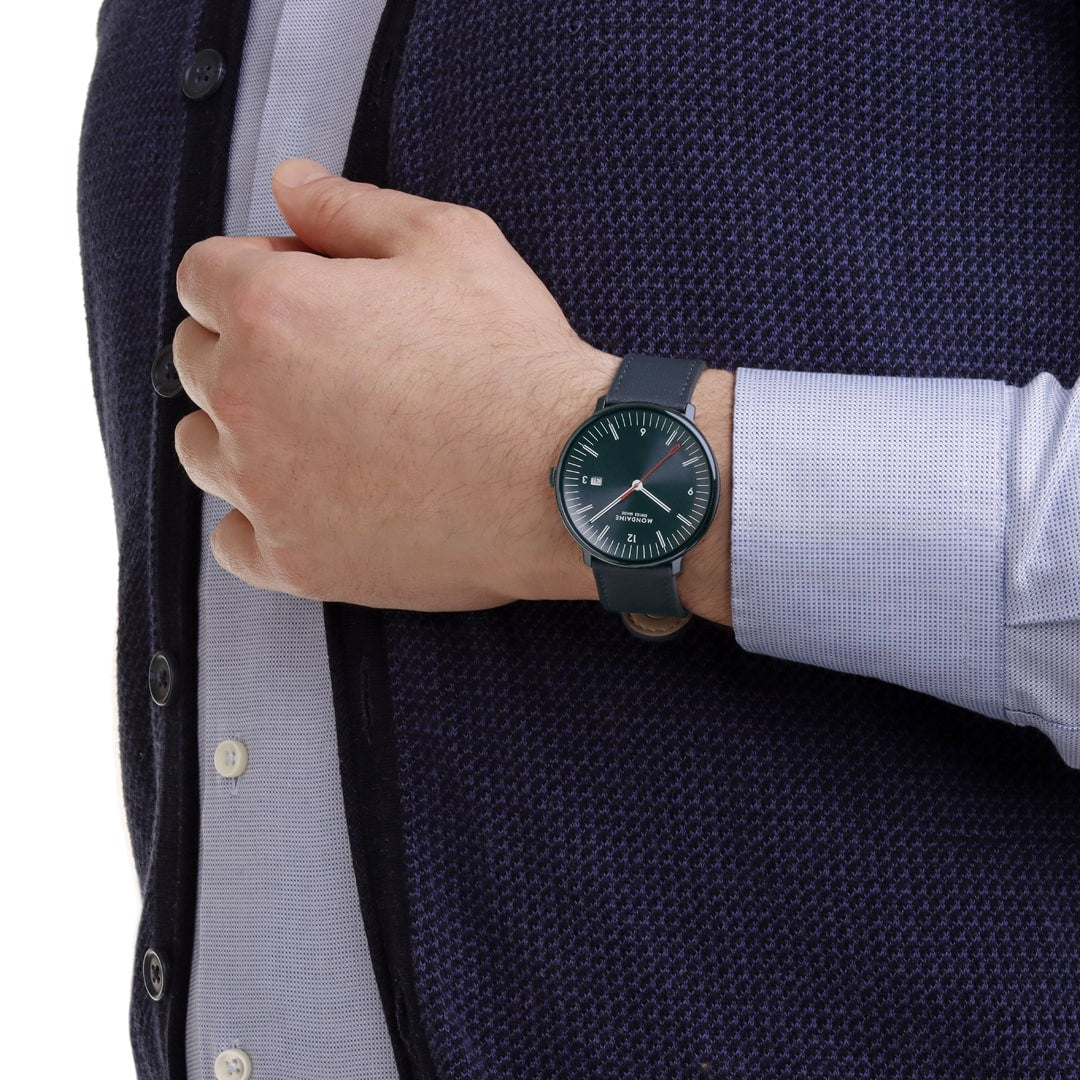 Mondaine Doppio Orologio Blu 41 mm Zaffiro
