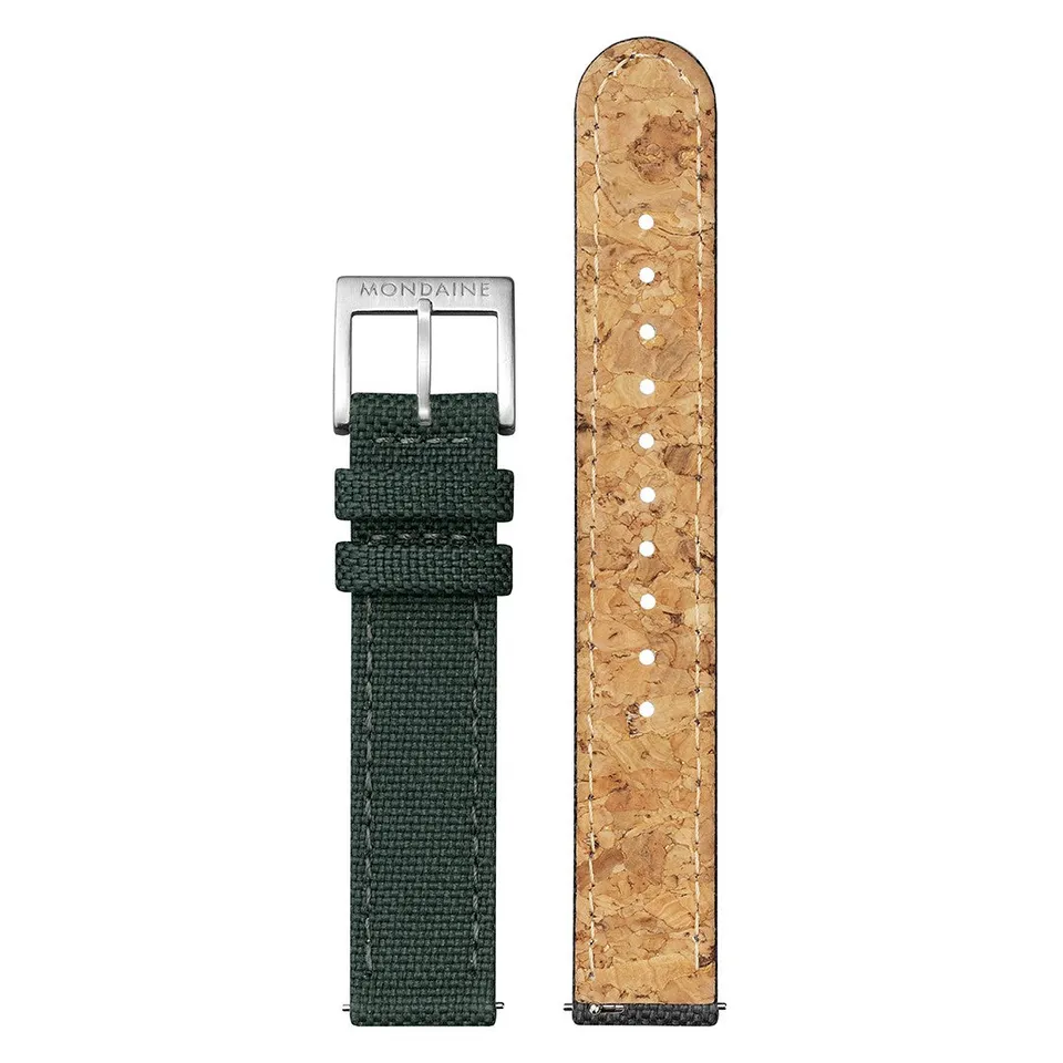 Mondaine cinturino tela verde 16 mm tessuto