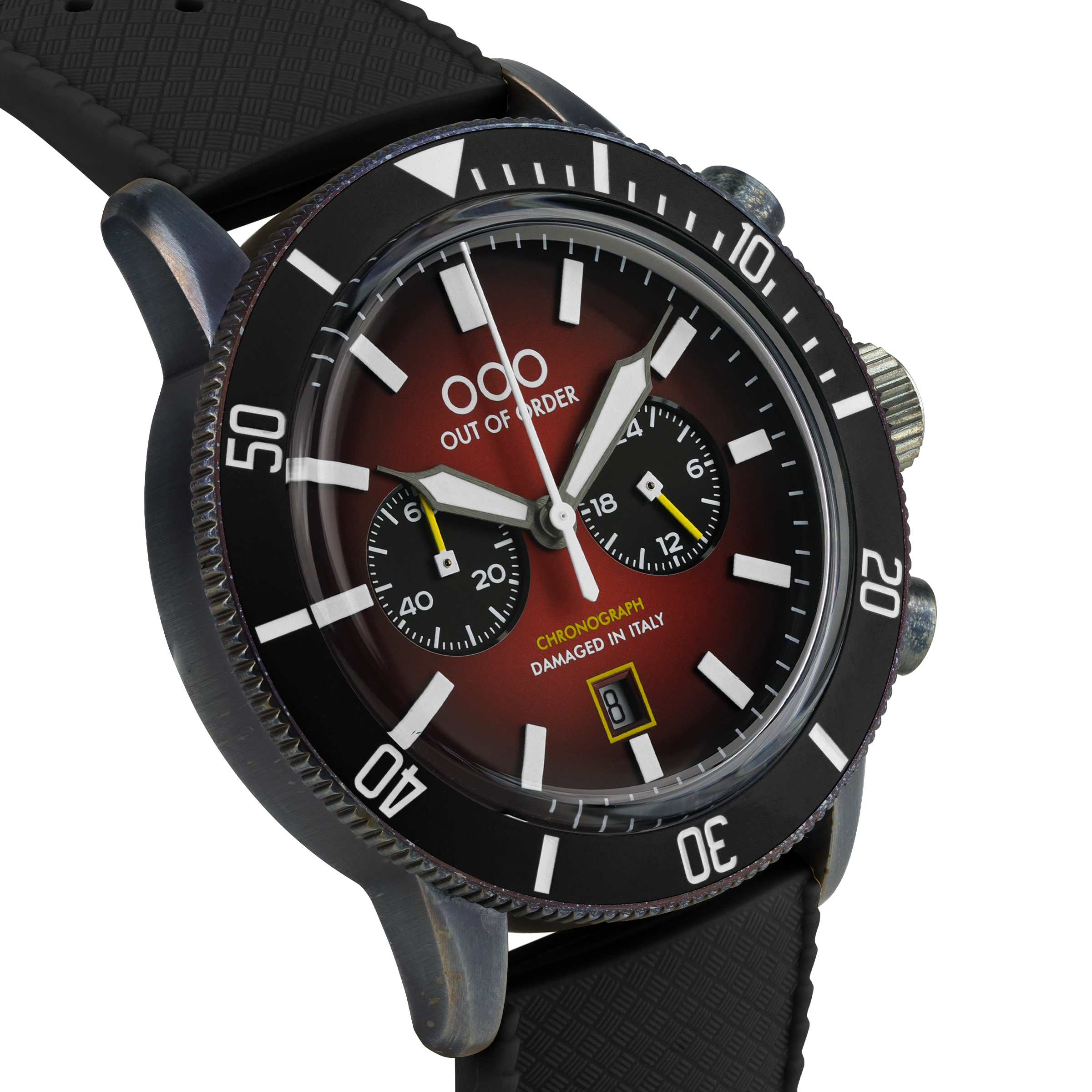 Out Of Order Pilot Red orologio cronografo 43 mm silicone
