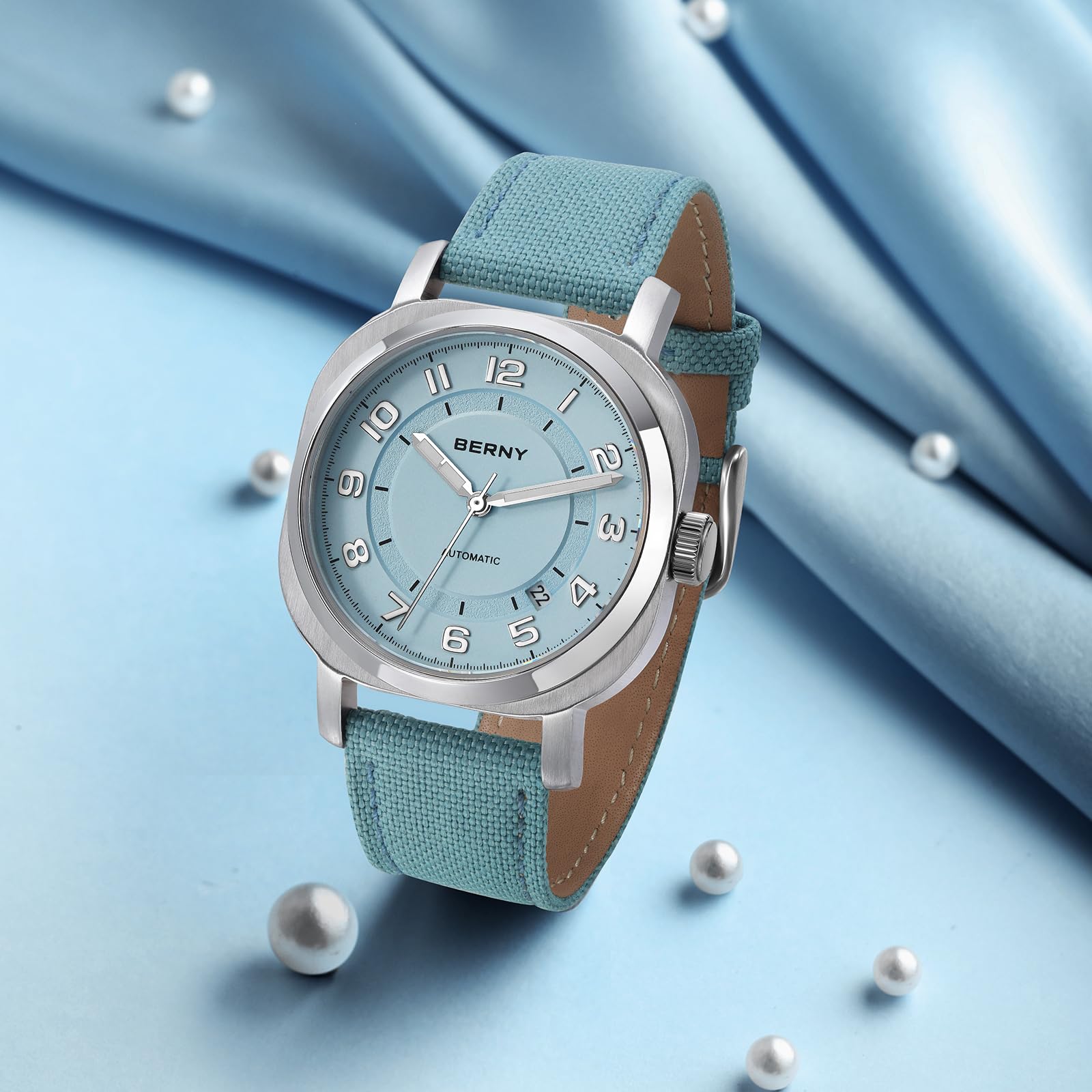 Berny Orologio Donna Azzurro Automatico Acciaio