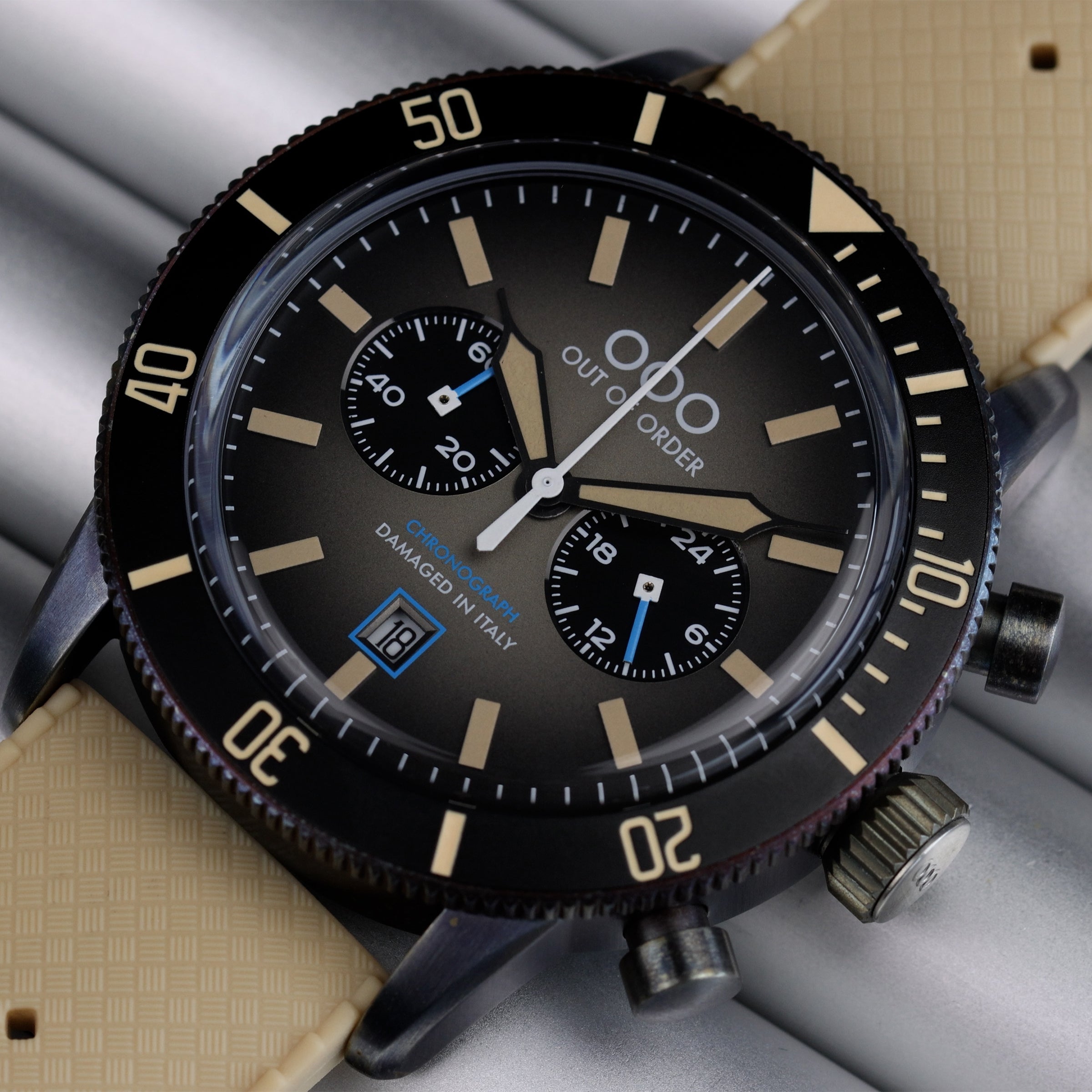 Out Of Order Pilot Sand orologio cronografo 43 mm marrone