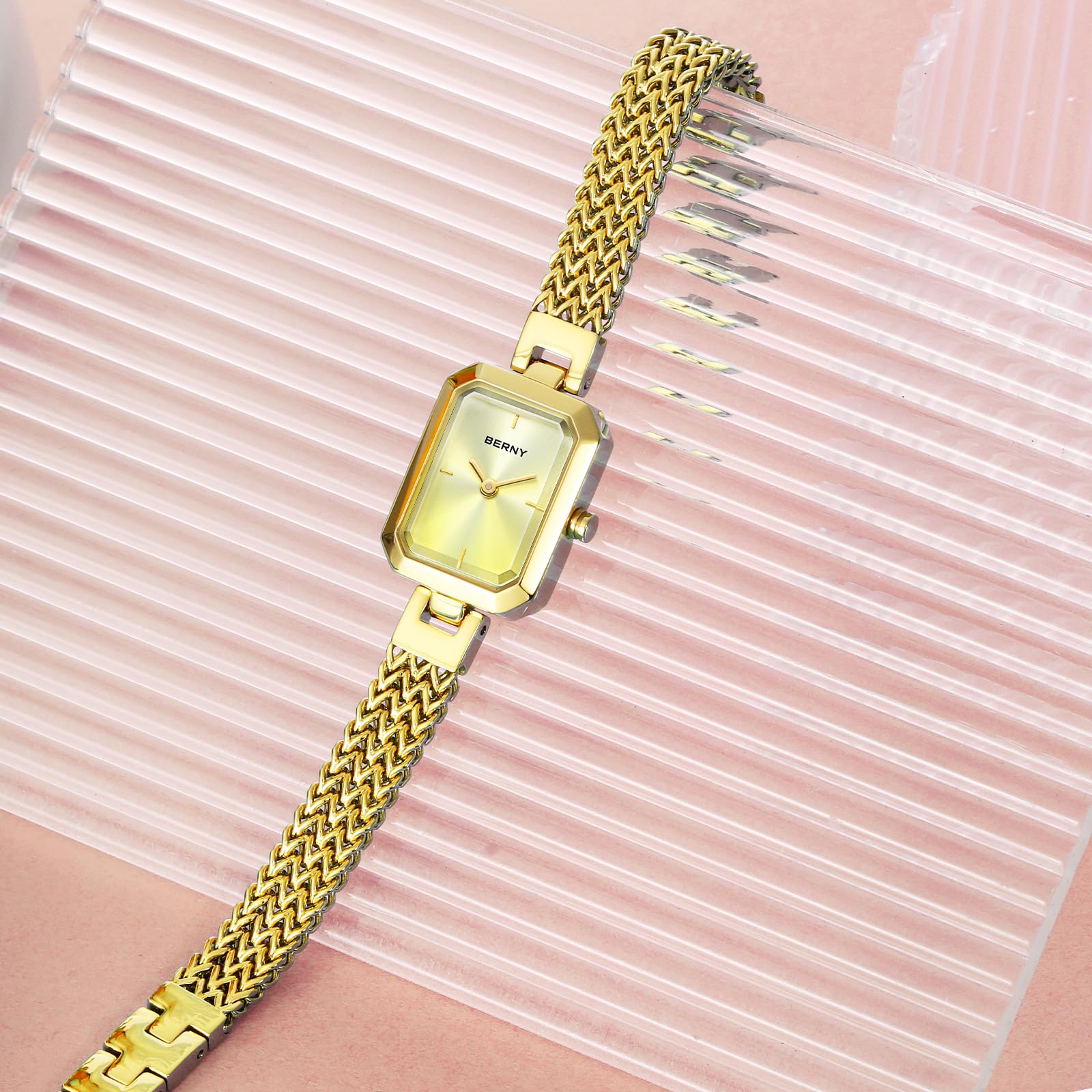 Berny Easy Resize Orologio Donna Oro Acciaio Quadro