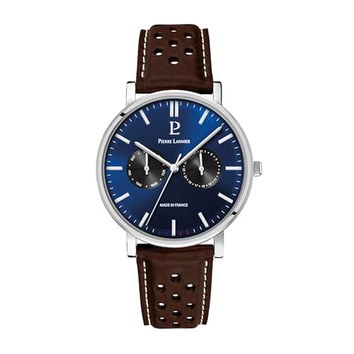 Pierre Lannier Essential Orologio Pelle Blu Quadrante Argento