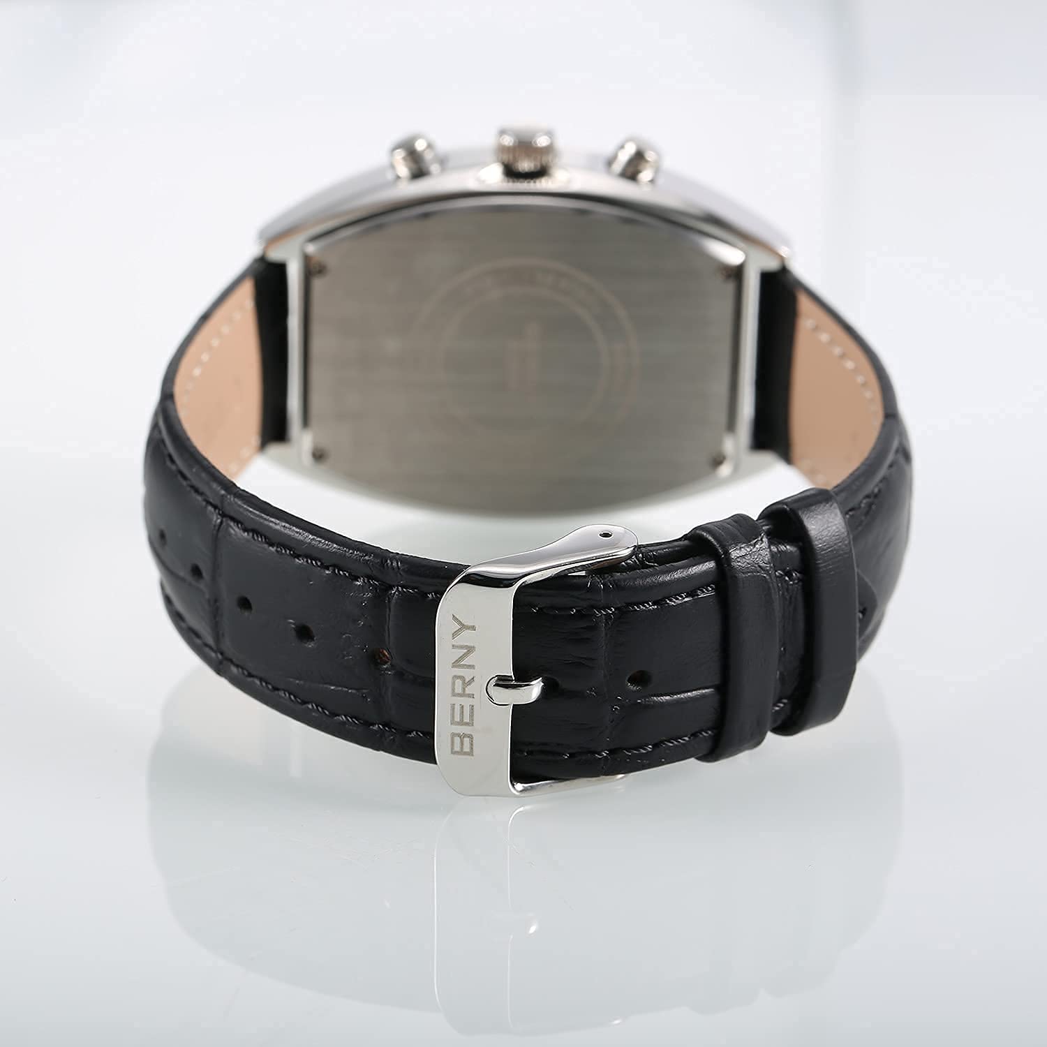 Berny Orologio Uomo Pelle Rettangolare Retrò