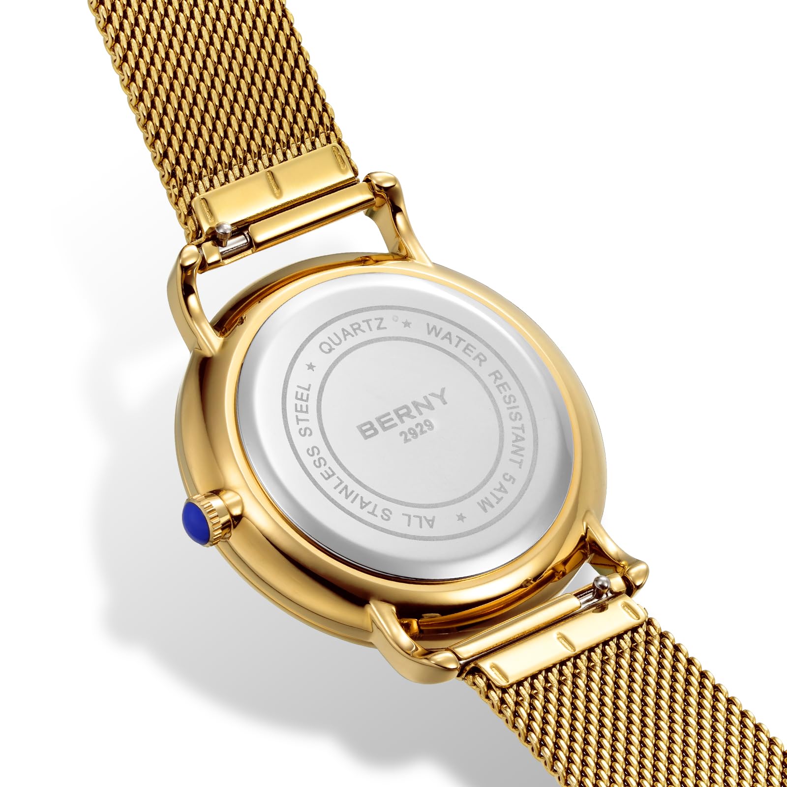 Berny Orologio Unisex Oro Quadrante Bianco Quarzo