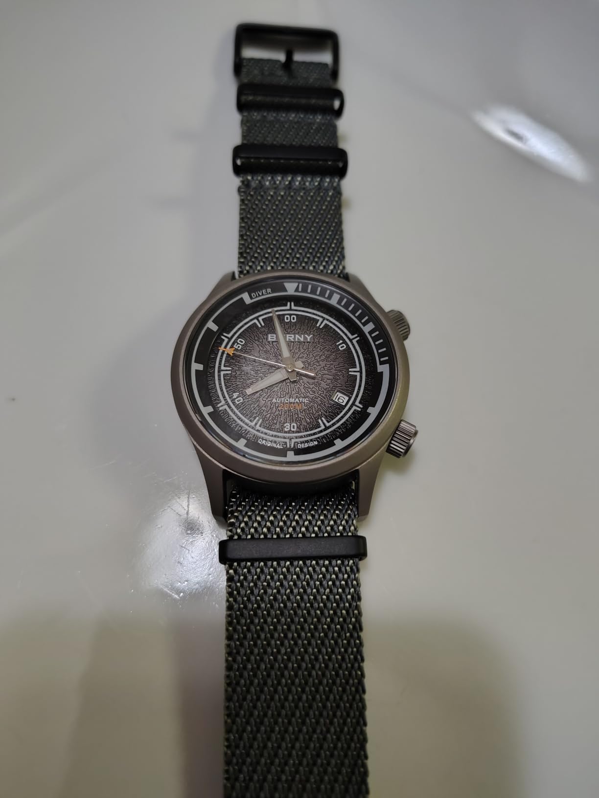 Berny Diver Orologio Automatico Uomo Verde Marrs 200M
