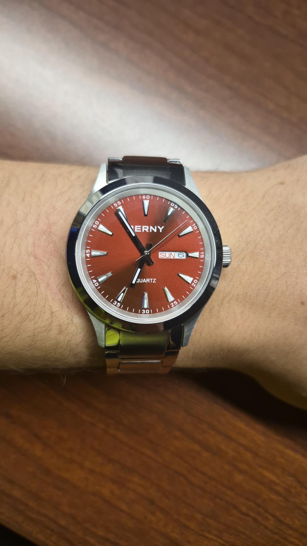 Berny Orologio da Polso Quarzo Acciaio Rosso Sportivo