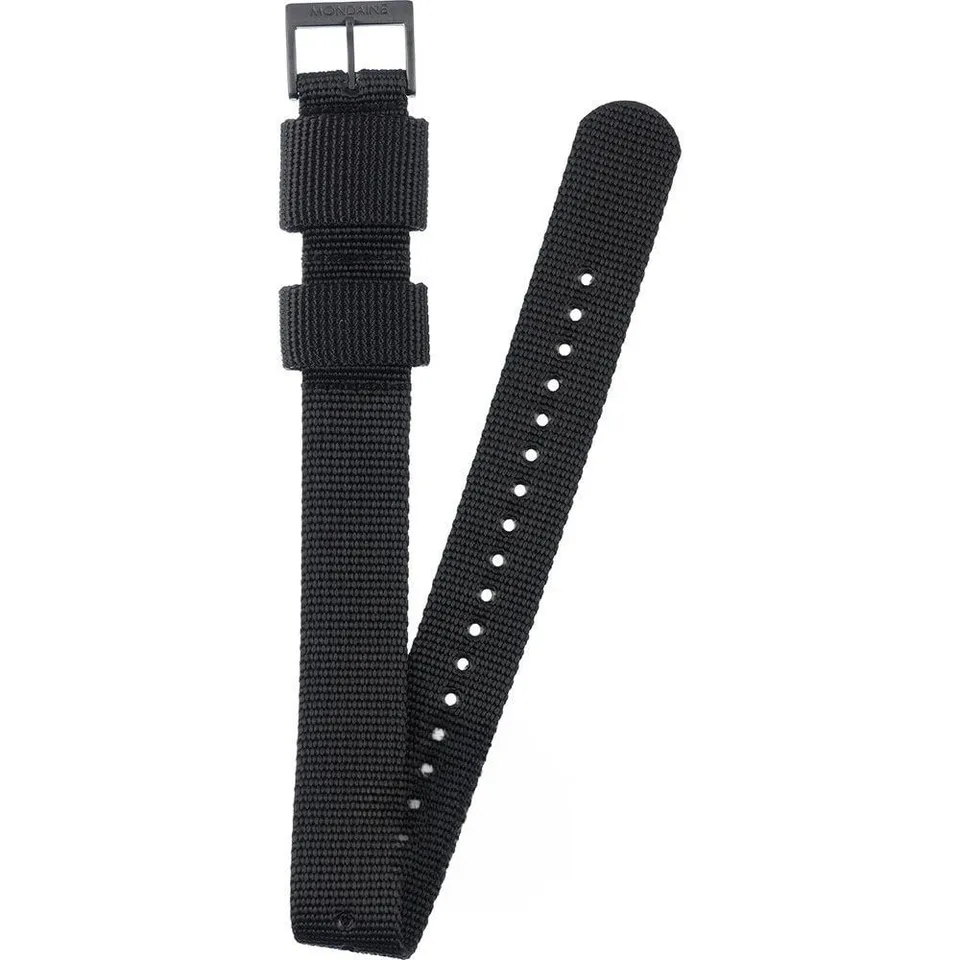 Mondaine Helvetica Bold Cinturino Nylon Nero 20 mm