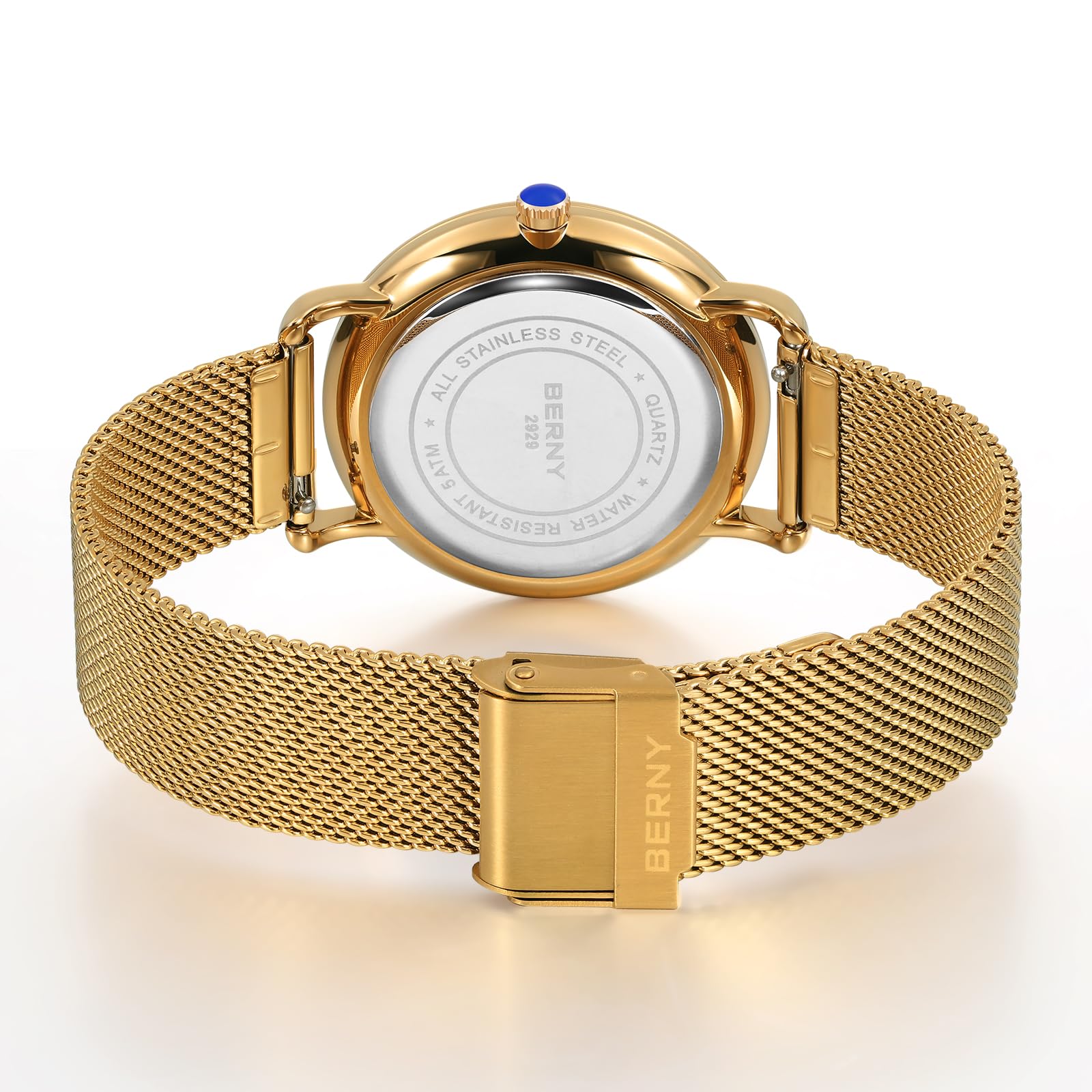 Berny Orologio Unisex Oro Quadrante Bianco Quarzo
