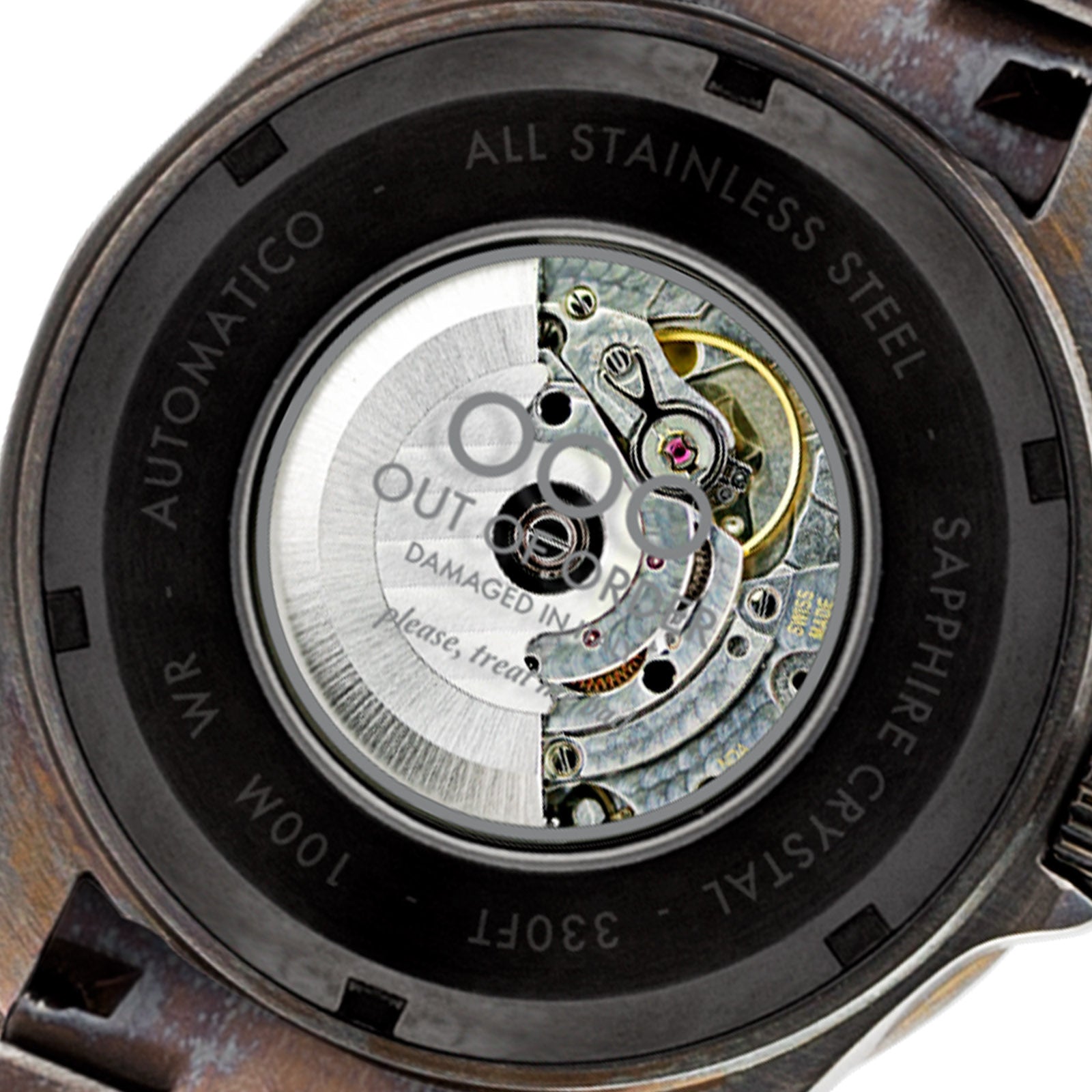 Out Of Order Swiss Automatico Black orologio automatico nero 44mm