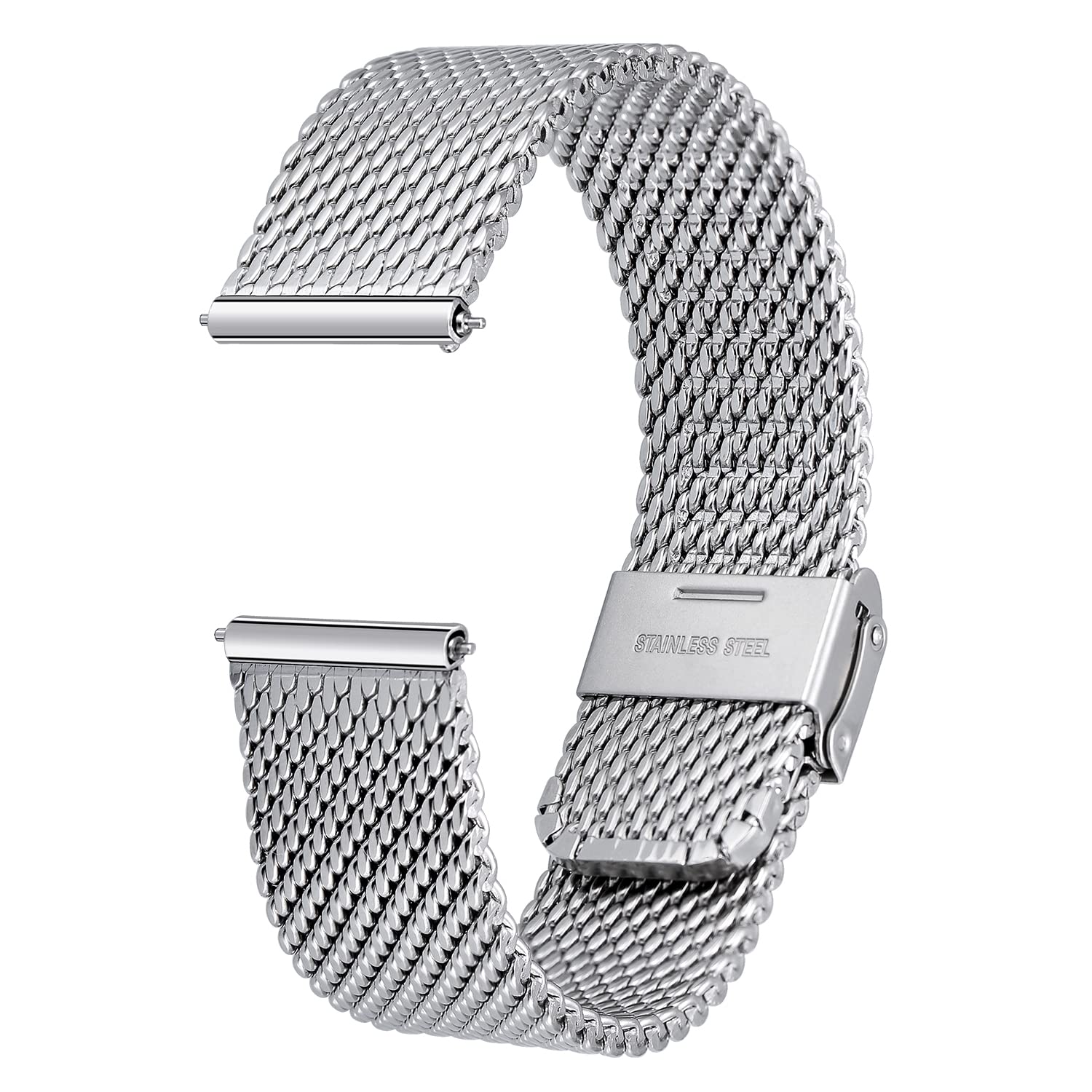 Berny Milanese Cinturino Orologio 22mm Argento Acciaio