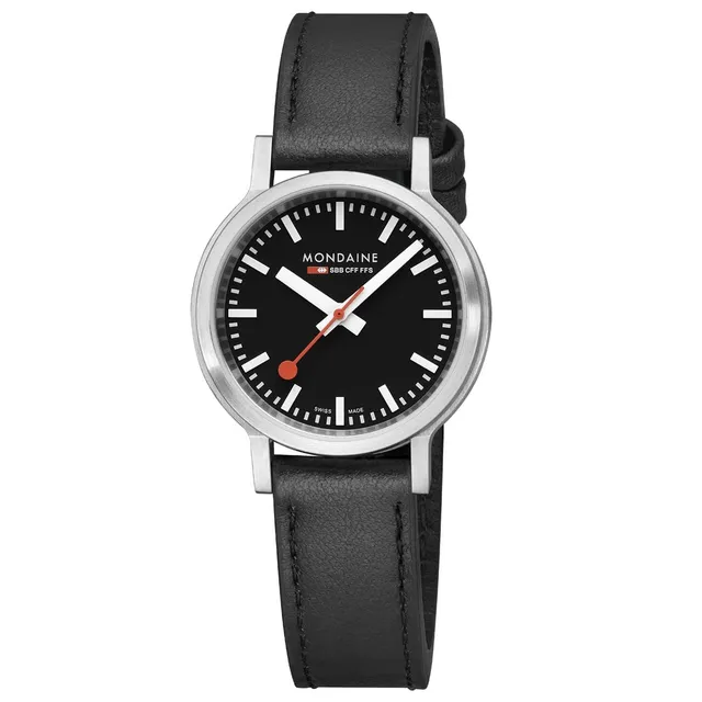 Mondaine Stop2go Nero 34 mm orologio zaffiro