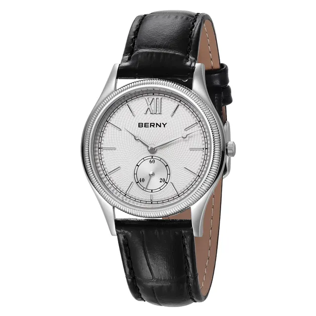 Berny Vintage Orologio Uomo Pelle Quarzo Impermeabile