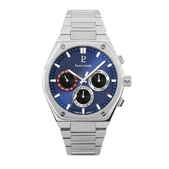 Pierre Lannier Copilote Cronografo Orologio Quarzo 42,5 mm Acciaio