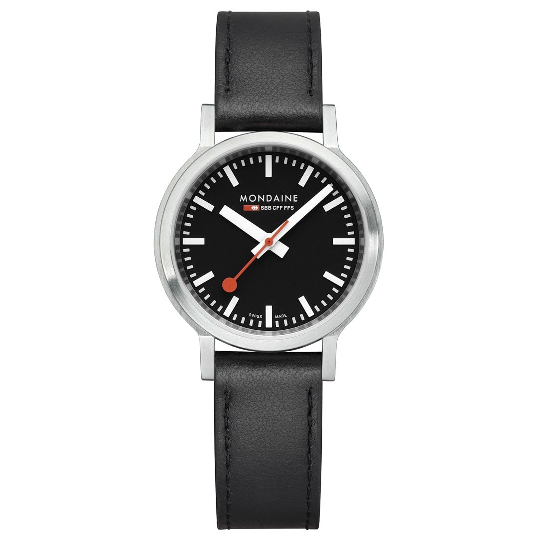 Mondaine Stop2go Nero 34 mm orologio zaffiro