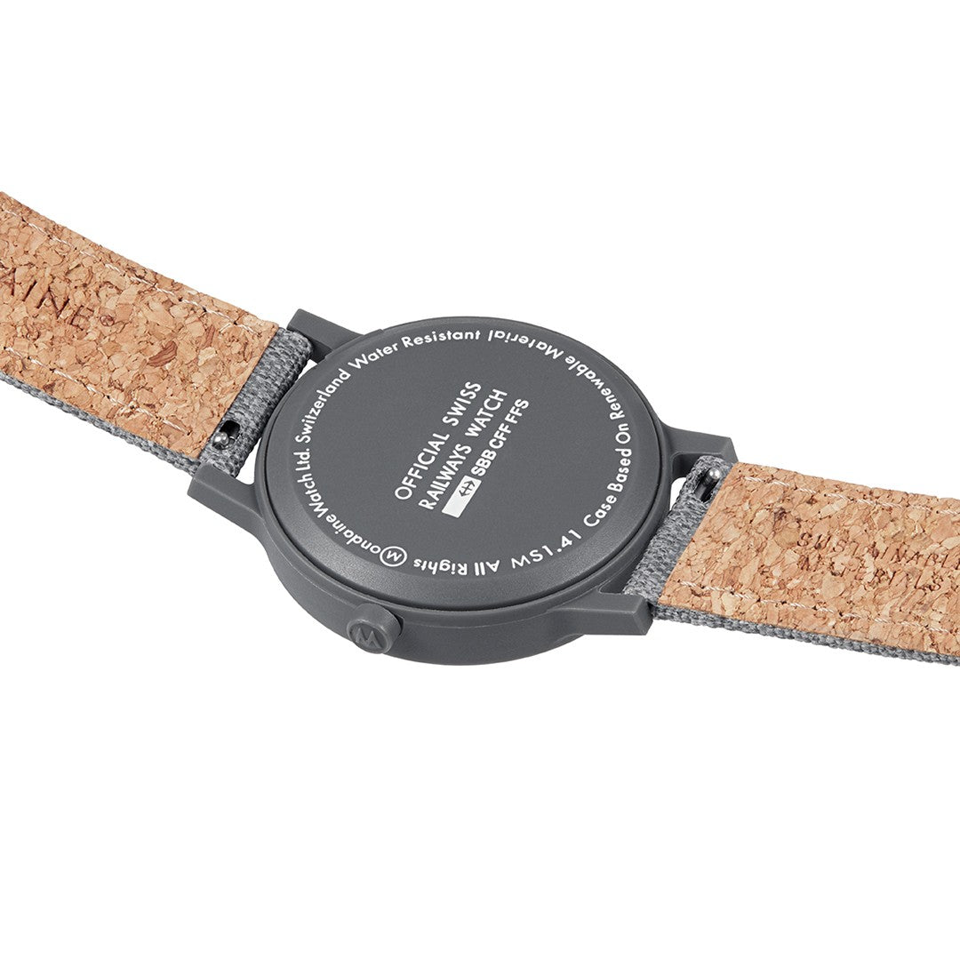 Mondaine Essence Grigio 41mm orologio tessuto