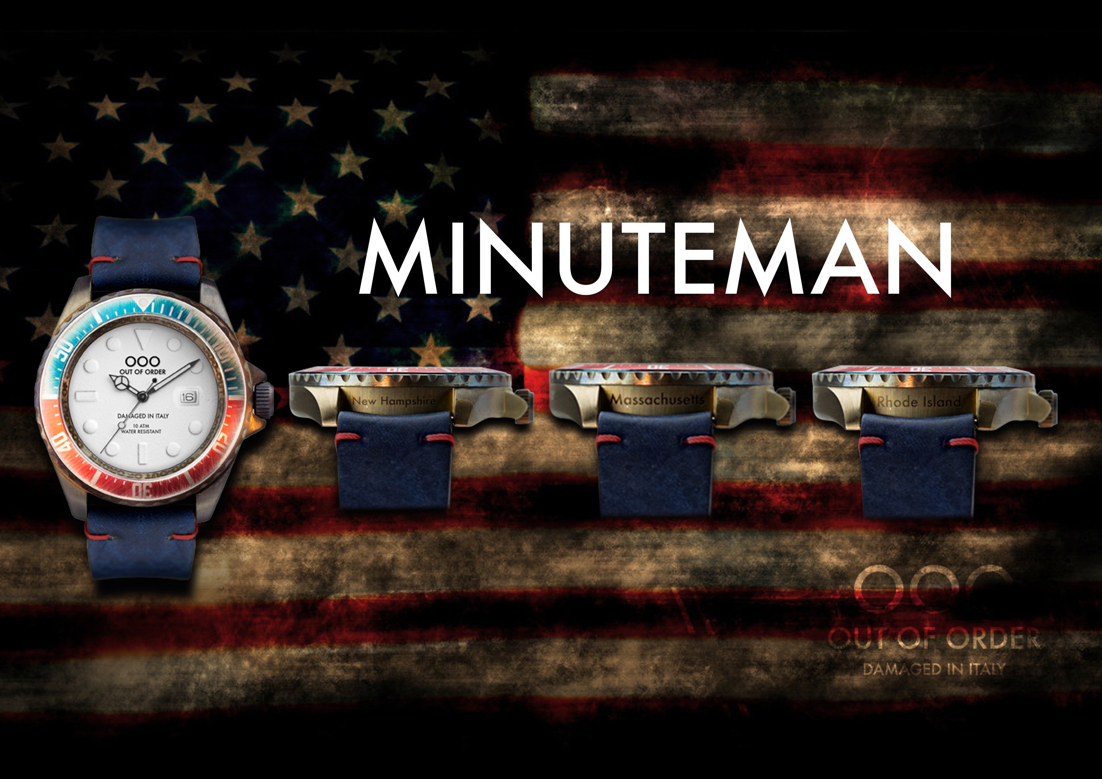 Out Of Order Minuteman Orologio Quarzo Pelle Blu Edizione Limitata