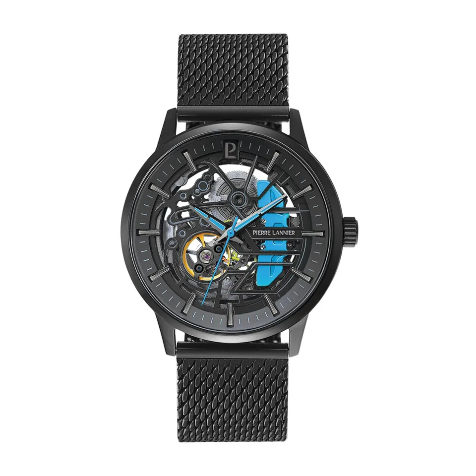 Pierre Lannier Paddock orologio scheletro nero 43 mm
