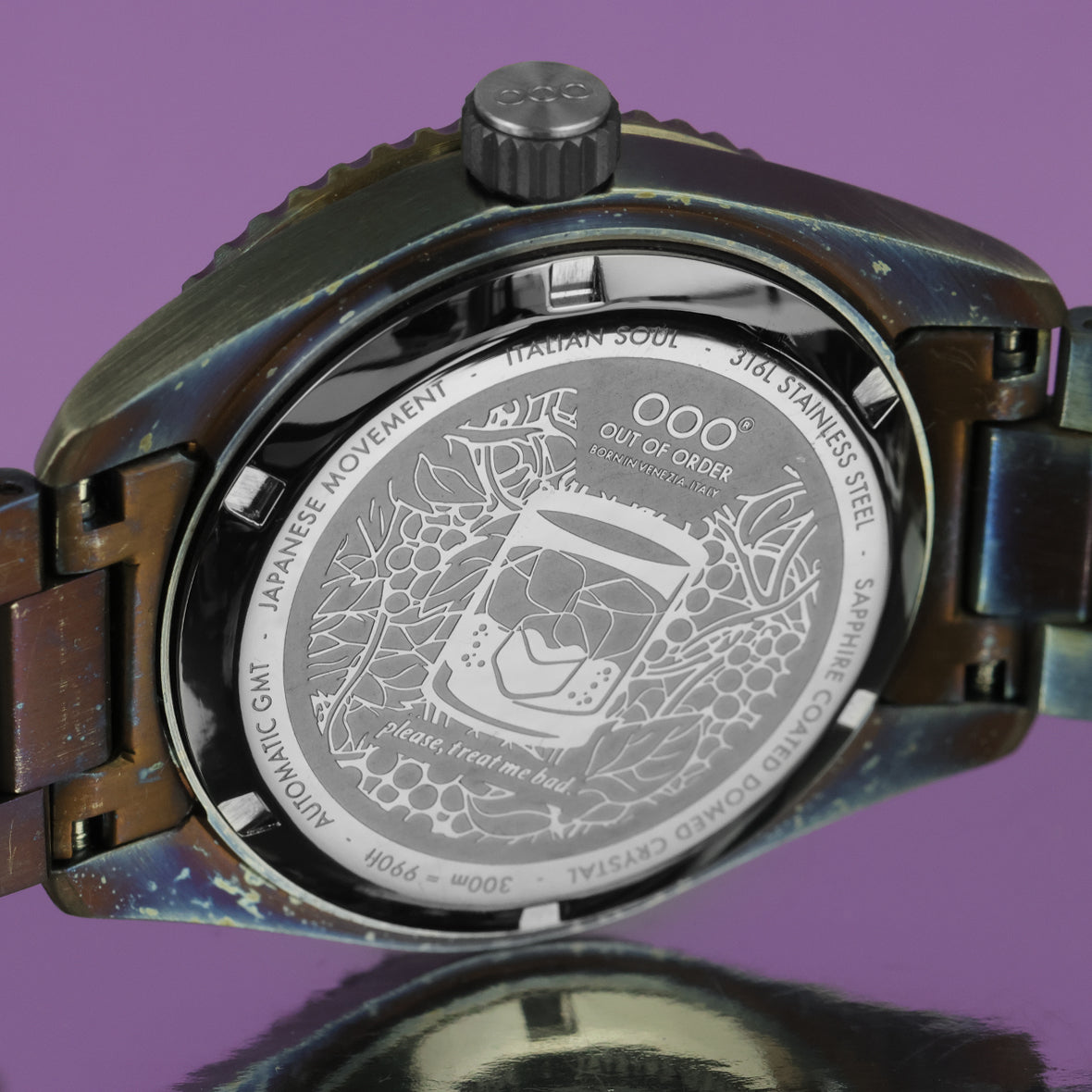 Out Of Order Shaker Dark Violet orologio GMT 40 mm viola
