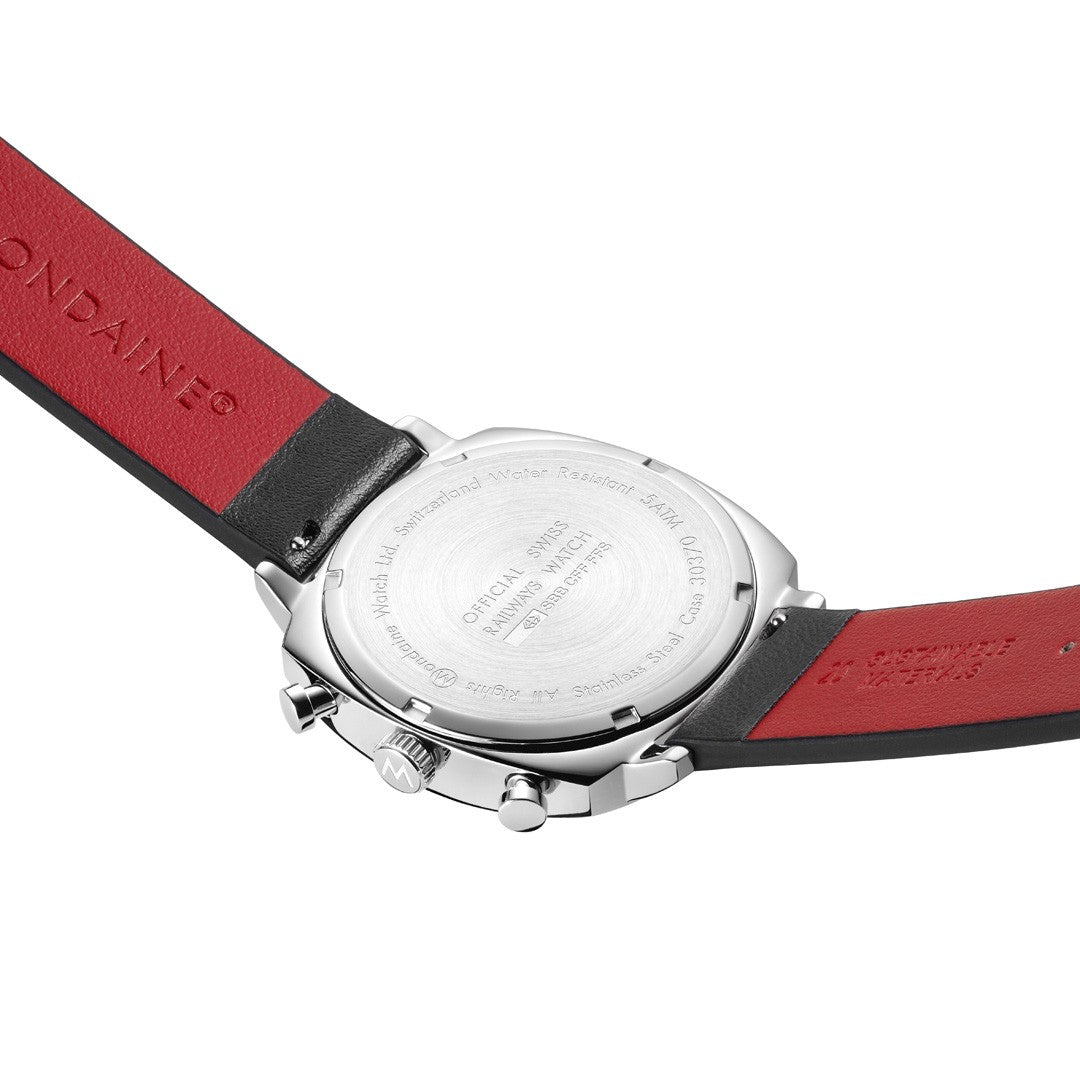 Mondaine Grand Cushion Bianco 41mm cronografo zaffiro