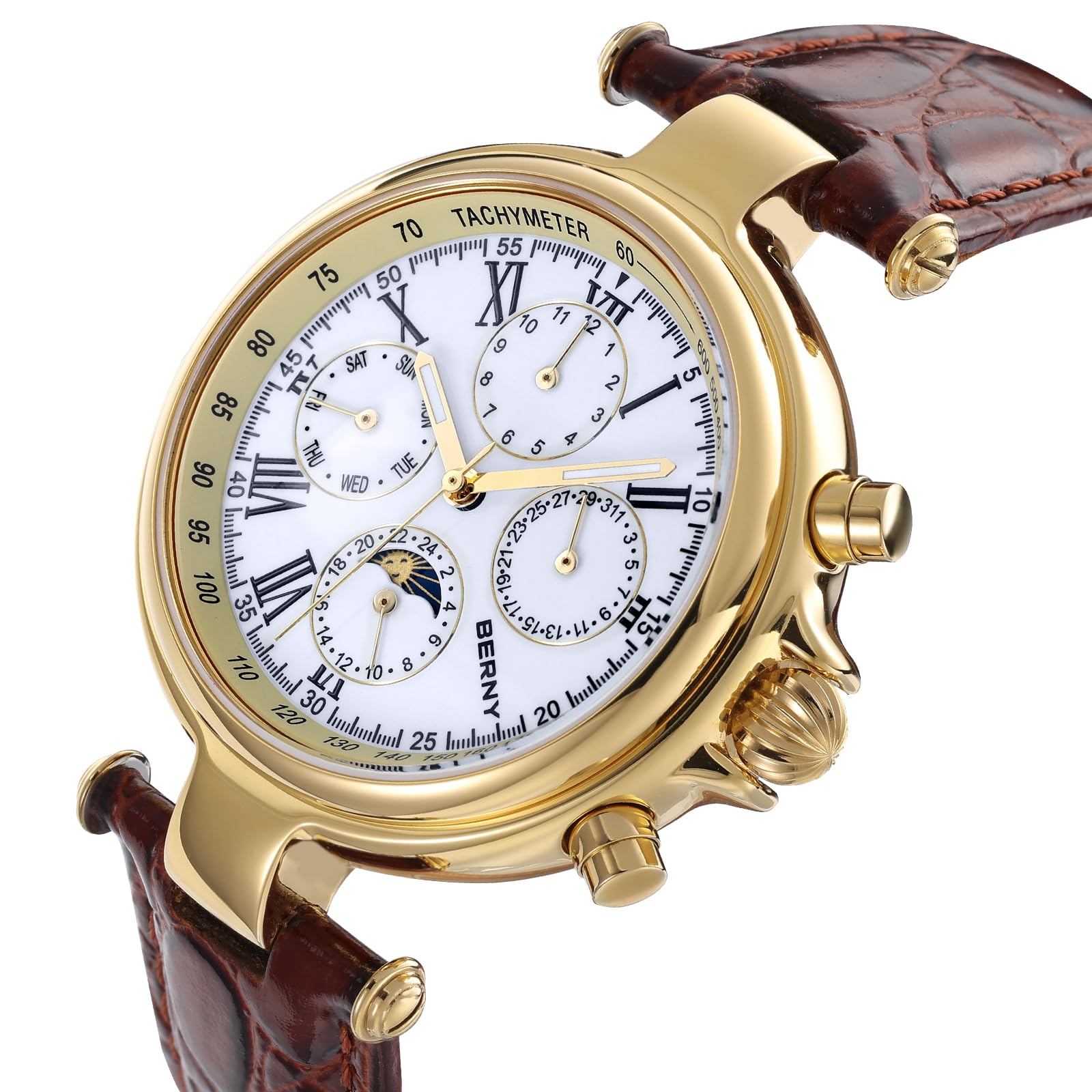 Berny AM053VM Orologio Automatico Uomo Oro Multifunzione