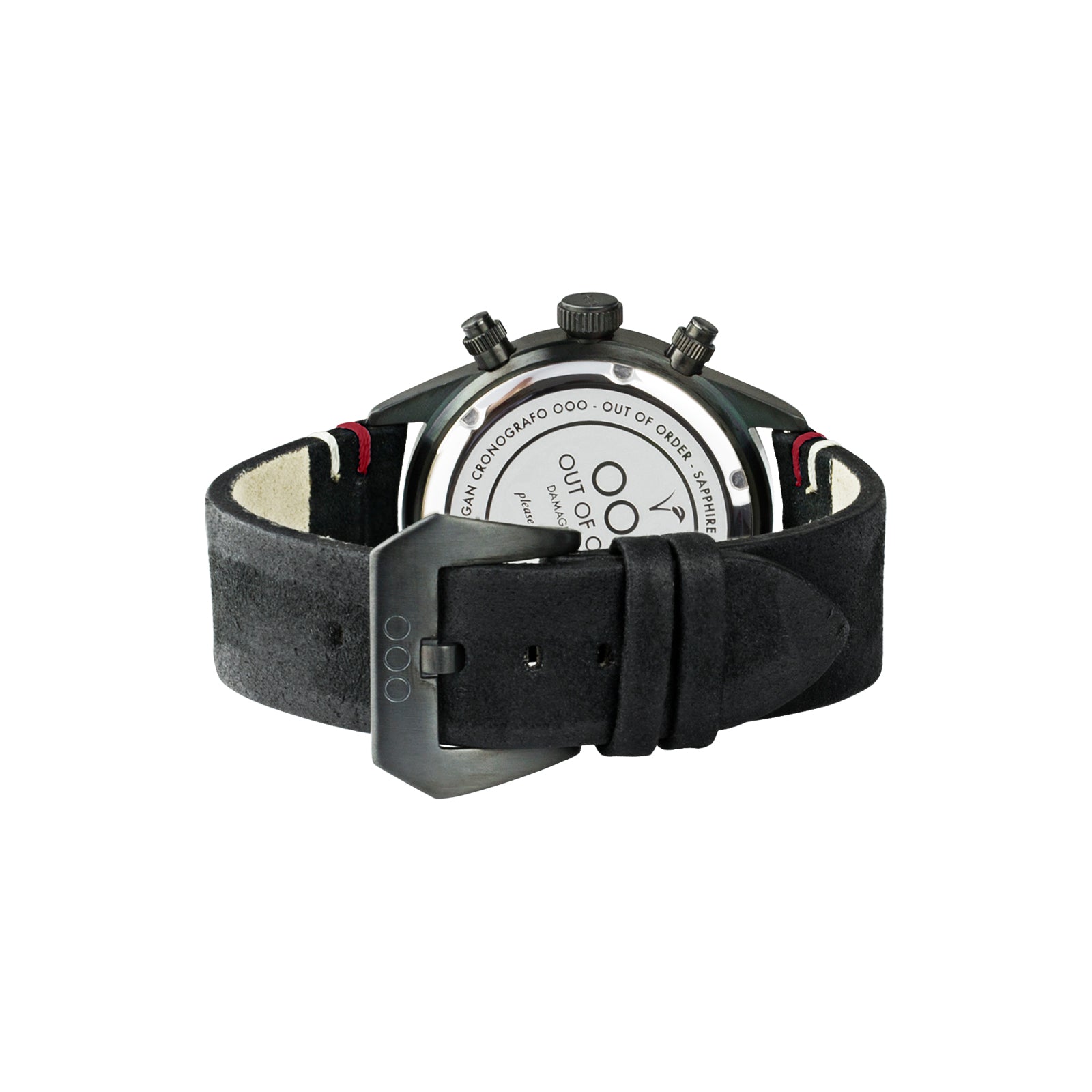 Out Of Order Fumo cronografo 42mm pelle nero vegano